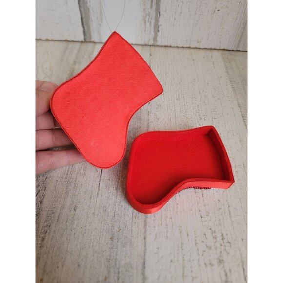 Sequin mini stocking box ornament Xmas bead - Picture 4 of 5